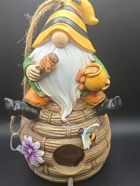 Gnome Honey Pot Figurine - Yellow, Green, Orange, Black